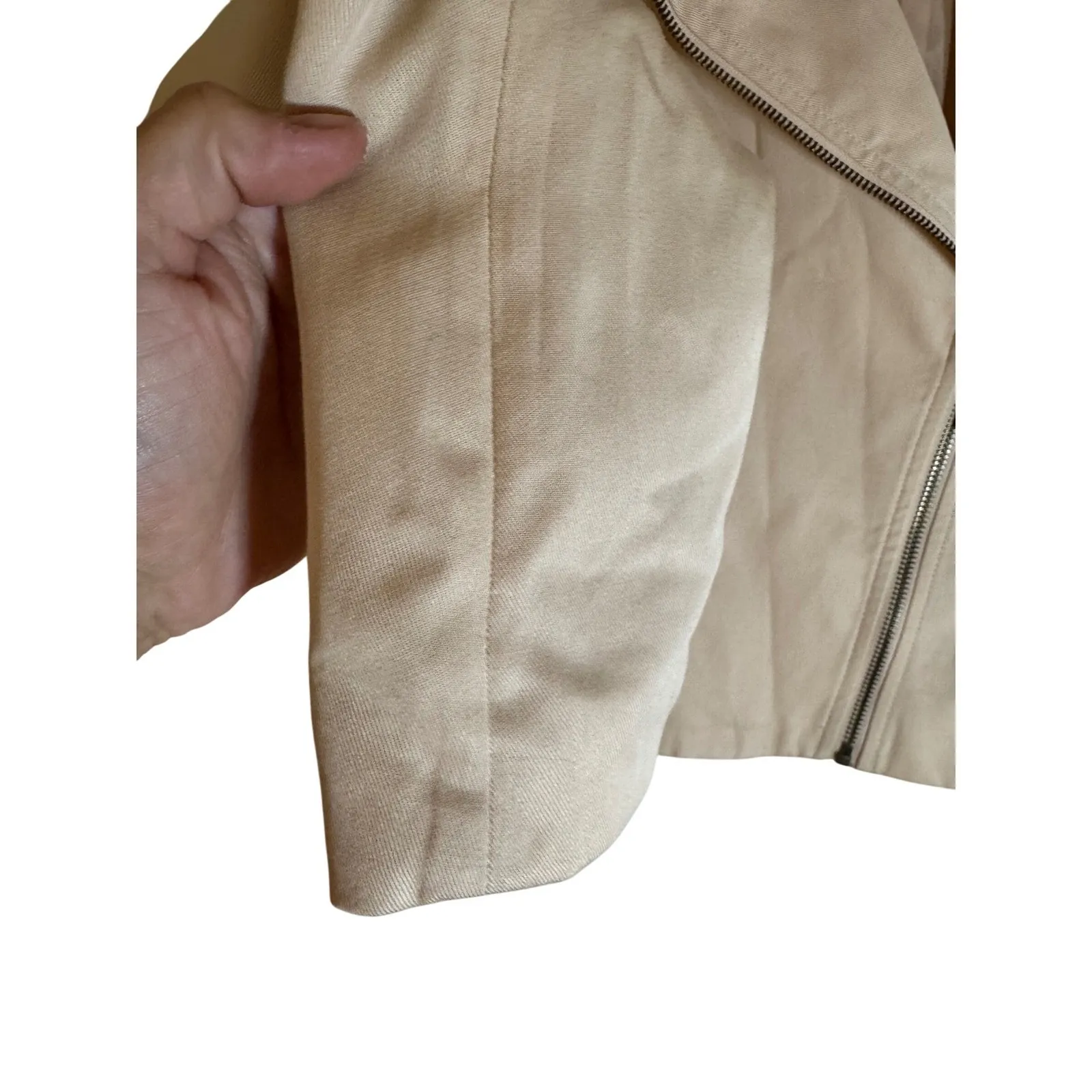 New!Ann Taylor Women's‎ Blush Pink Asymmetrical Zip Moto Jacket, size 8 - Image 2