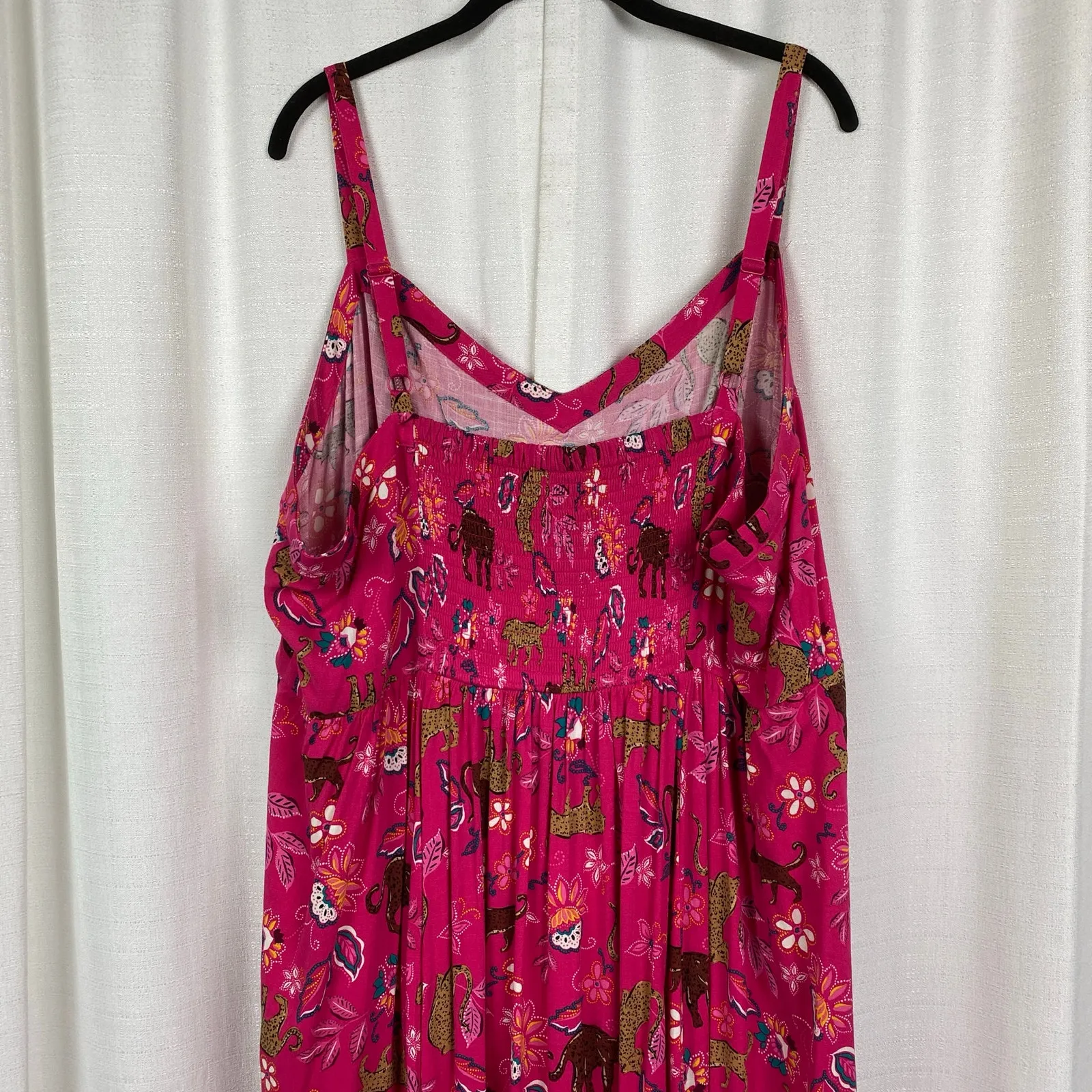 Torrid Pink Leopard Print Rayon Slub Sweetheart Tank Dress Sz.4 - Image 11