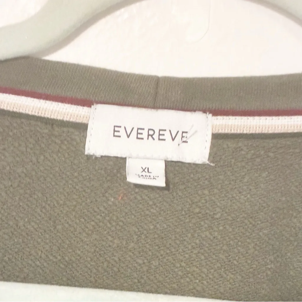 Evereve Green Sweatshirt Womens XL Ivy Ribbed Quilted Puff Sleeve Pullover - Image 4