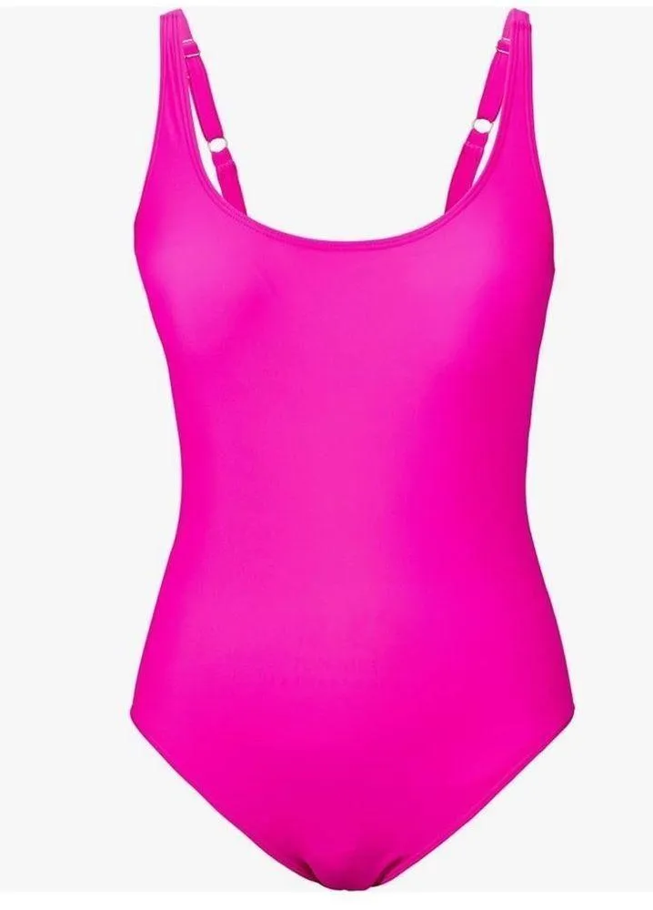 American Trends Hot Pink One Piece Swimsuit Tummy Control Low Back Scoop Neck - Image 7