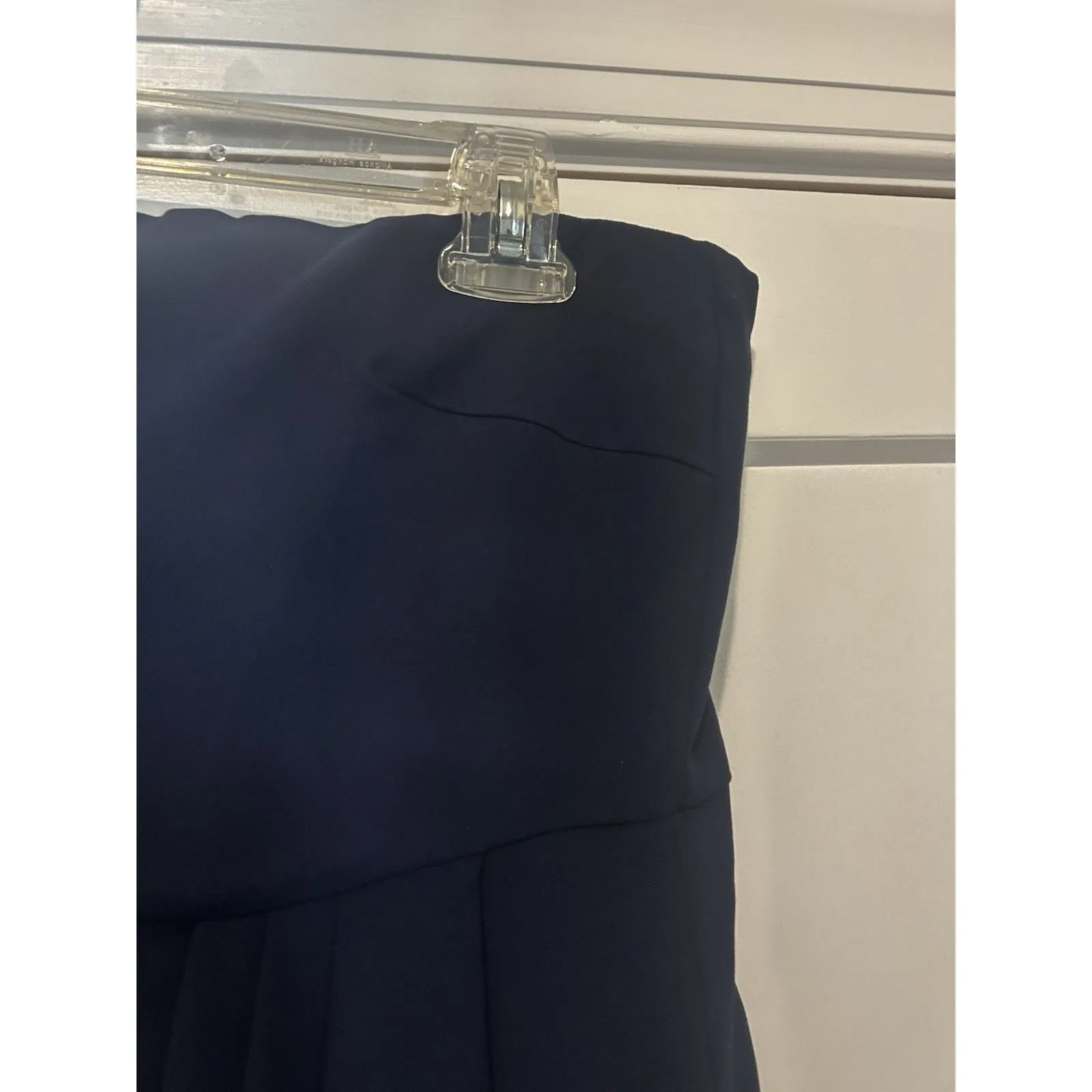 Women’s NAVY Blue Strapless Faux Wrap Skirt Size Large Wedding Formal Cocktail - Image 8