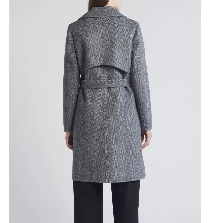 Soia &‎ Kyo Safira Double Breasted Wool Herringbone Coat, Black/Gray Medium NWT - Image 2