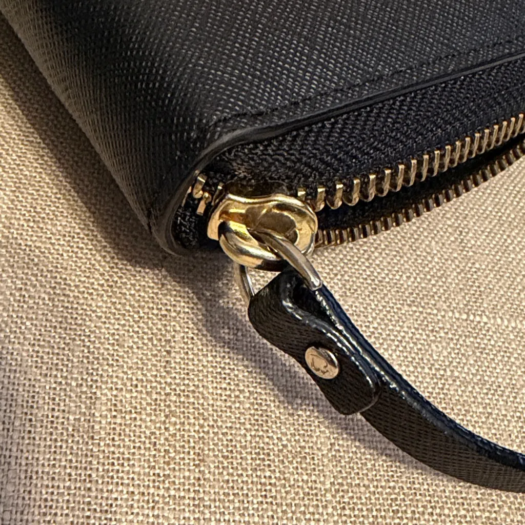 Kate Spade Midnight Black Leather Zip Wallet - Image 5