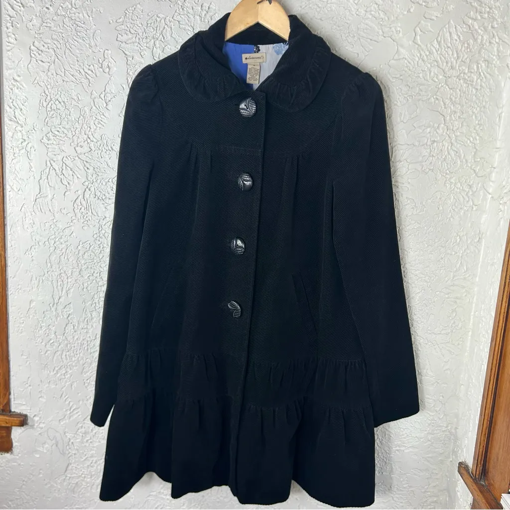 ANTHROPOLOGIE ELEVENSES Corduroy Tiered Swing Peacoat  Size 8 - Image 6