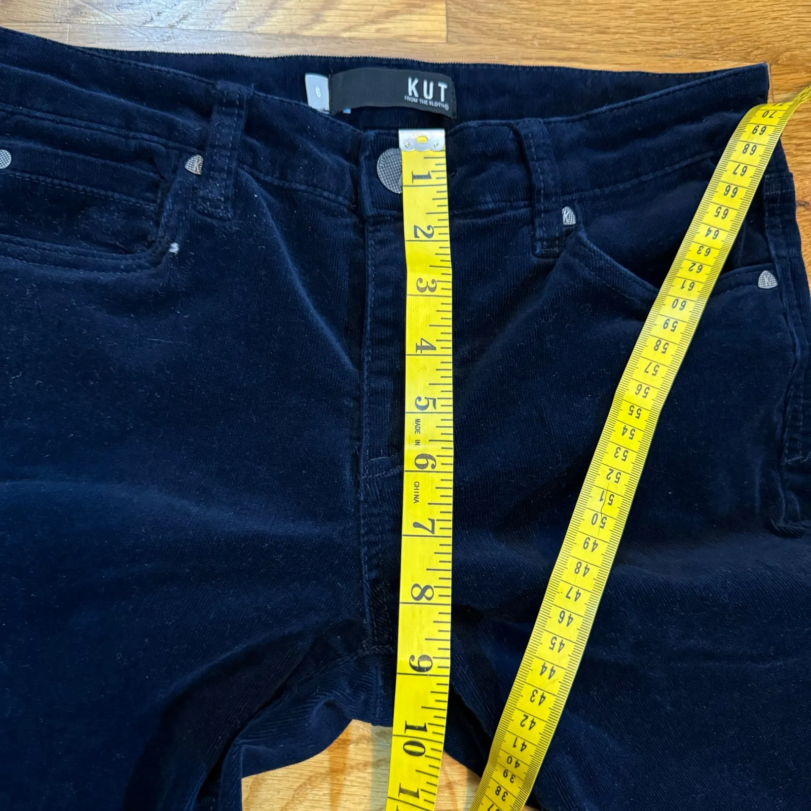 Kut from the Kloth Diana Skinny Women’s 6 Corduroy Pants Midnight Blue Stretch - Image 3