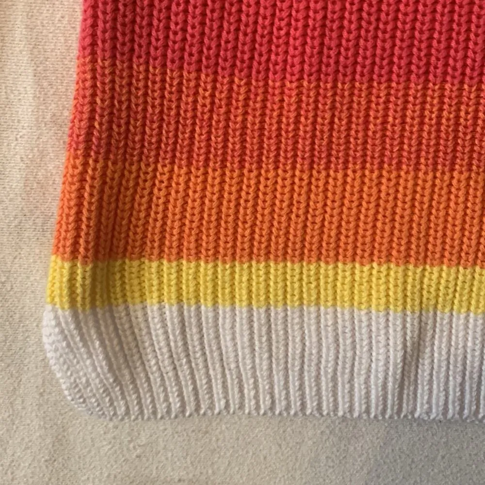 Cupcake Clothing womens small max sunrise colorblock sweater cute bright pink or Orange - Image 5