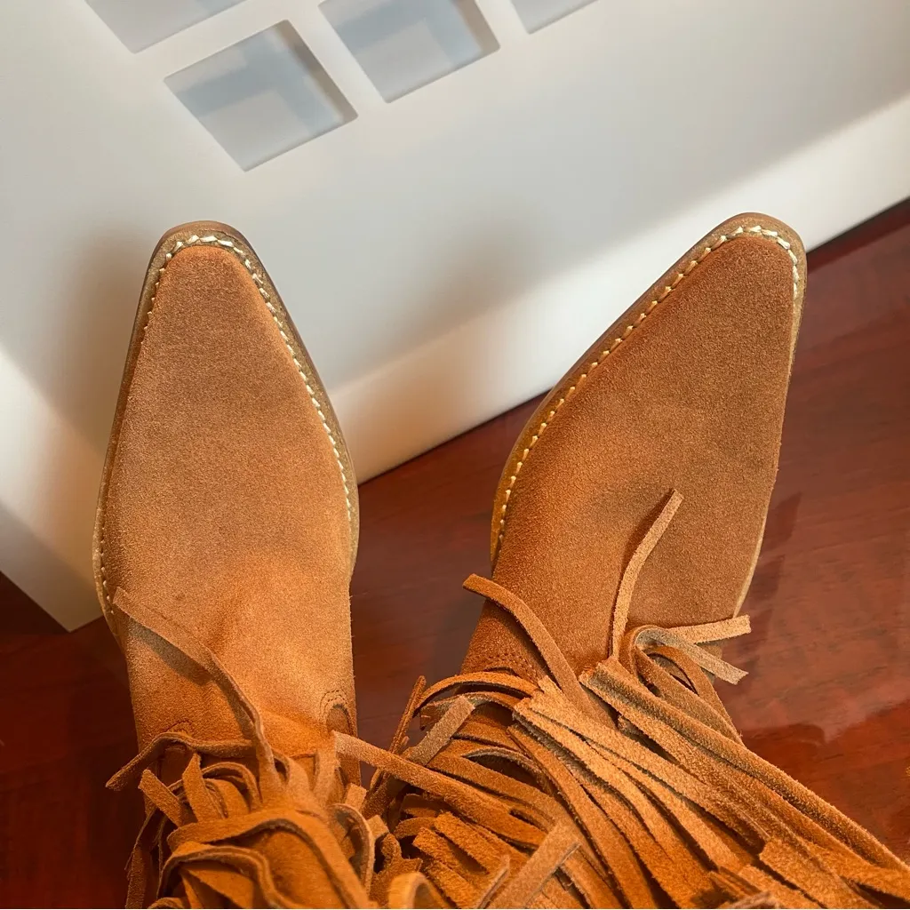 DINGO New Wild Child Suede Fringe Tall Western Boots SZ 7.5M Brown Women Cowgirl - Image 14