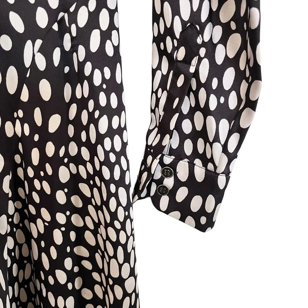 Karen Millen Black White Cheetah Animal Print Long Sleeve Midi Dress Size 4 NWT - Image 9