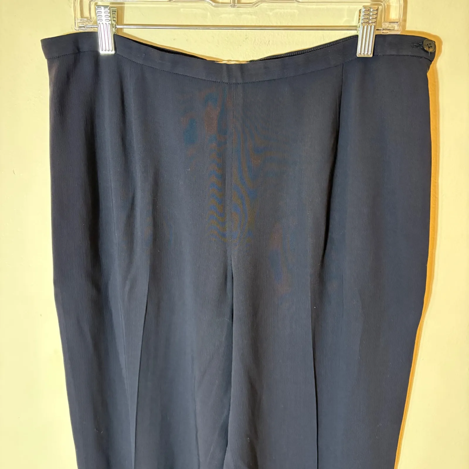 Giorgio Armani Le Collezioni Navy Blue Wool Blend Trousers Size 14 Made in Italy - Image 2