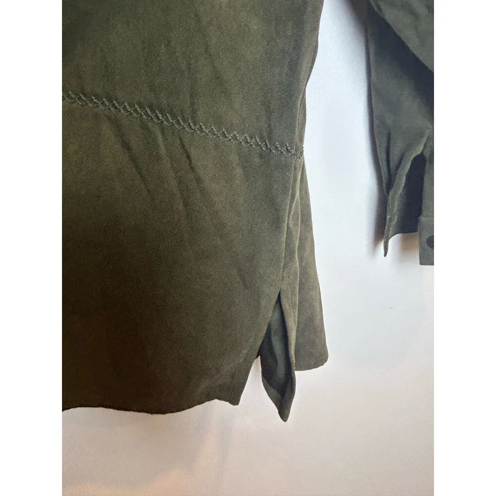 Kim Rogers Hunter Green Shacket Jacket Size Medium Petite  Coat - Image 6