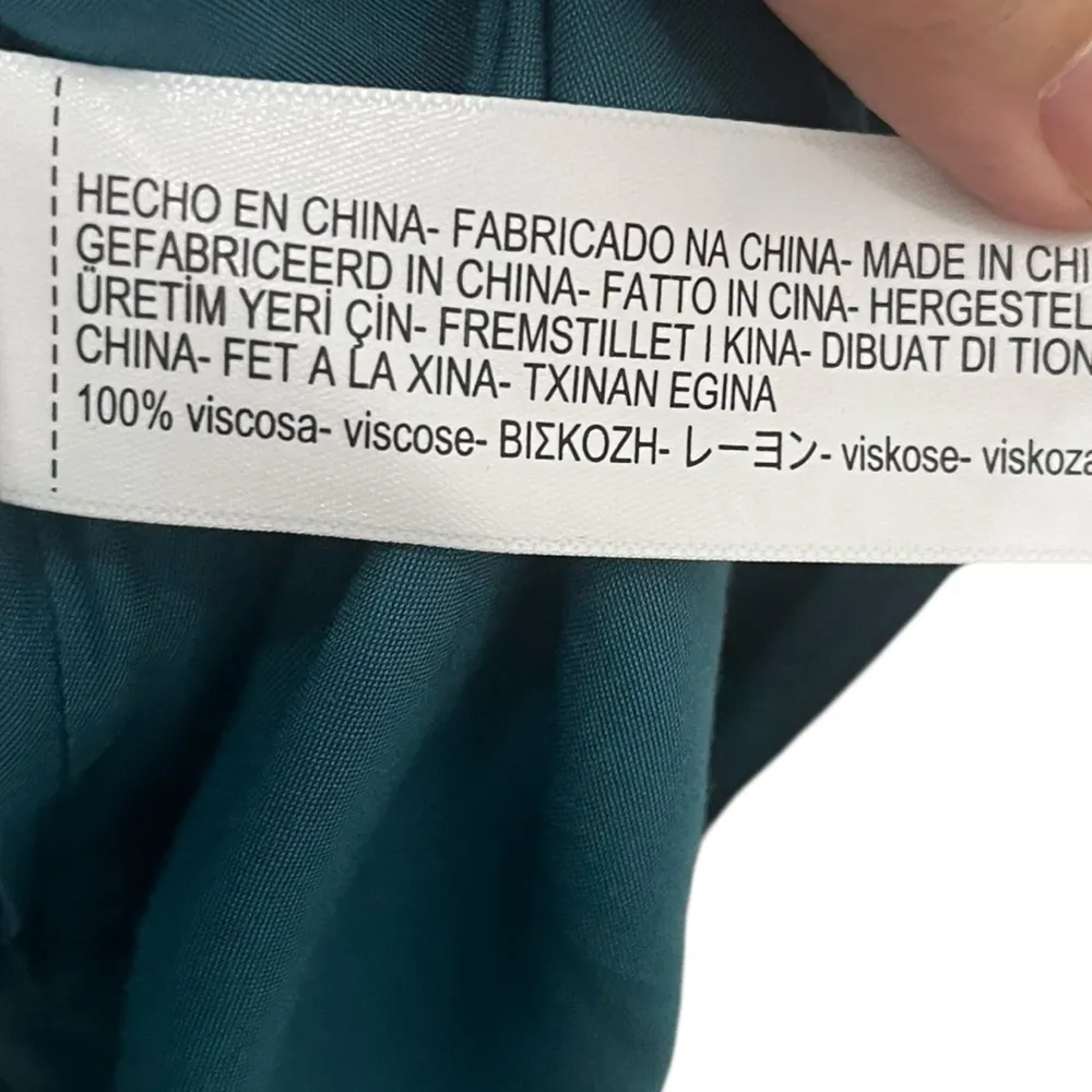 Massimo Dutti NWT Teal Button Down Shirt Women’s Size 6 Long Sleeve Viscose Top - Image 7