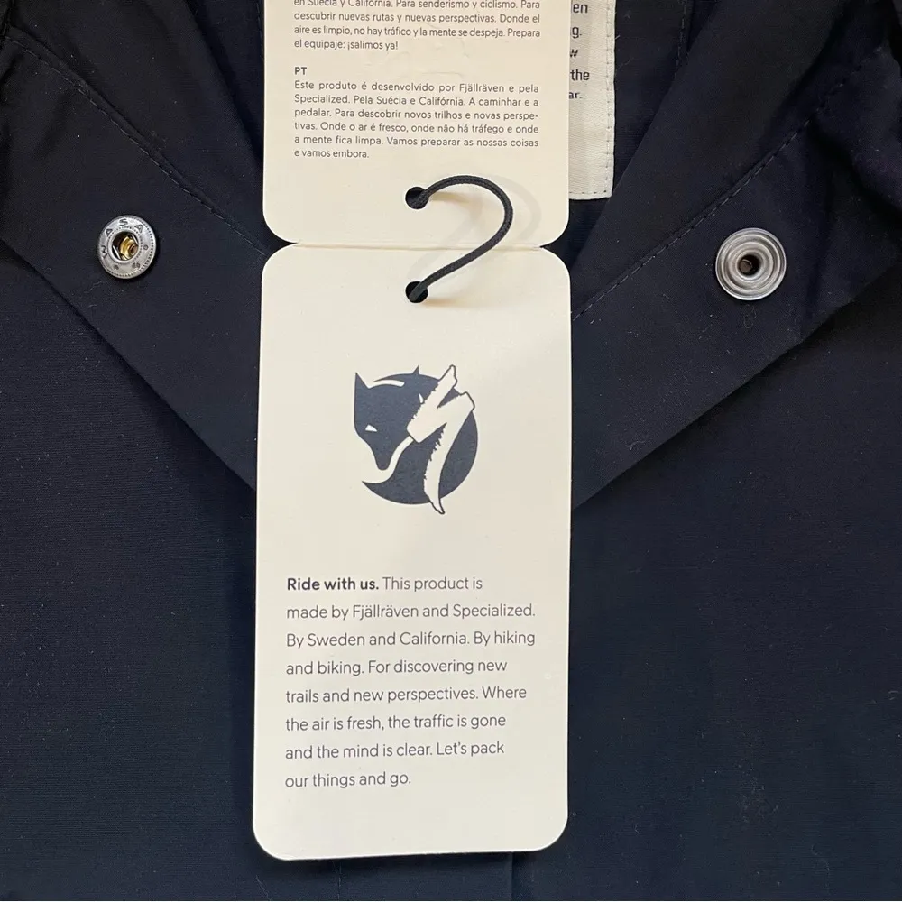 NWT Fjallraven x Specialized Black Button Up Wind Jacket Size S - Image 7