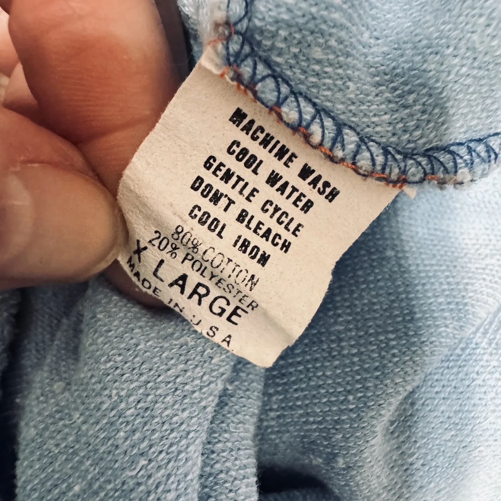 Vintage 70s Terry Cloth Robe Caftan House Dress Swan Pocket Lounge XL Blue USA - Image 6