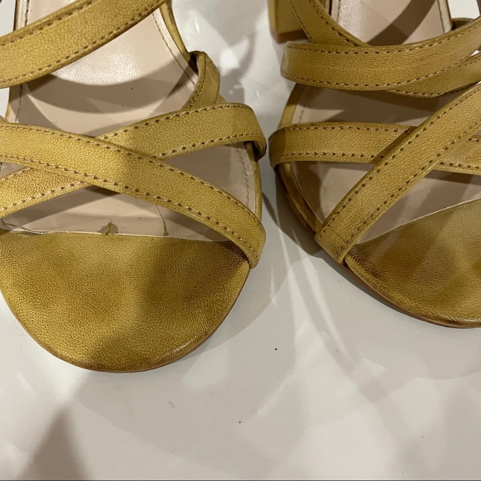 Torrid Tan Woven Block High Heel Open Toe Sandals Size 8 Wide‎ - Image 10
