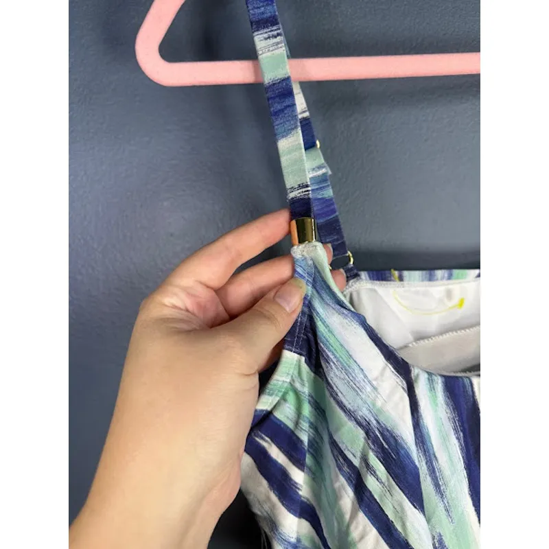 24th & Ocean Tankini Women's Size 18W Mixed Blue Smock Top Swimsuit Modest Chest - Image 4