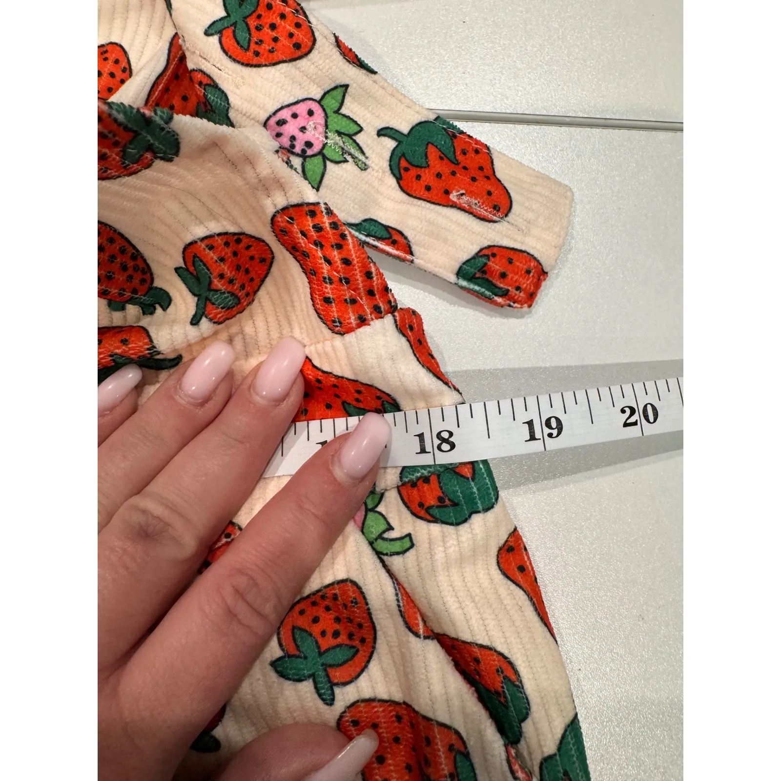 NWT CIDER Strawberry Corduroy Overalls Romper Womens XL - Image 9