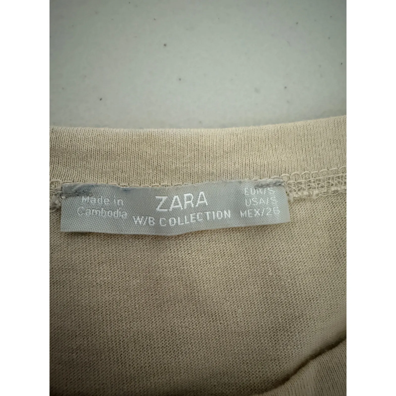 Zara Cream 100% Cotton Western Country Long Sequin Fringe Tee Shirt Top Blouse S - Image 5