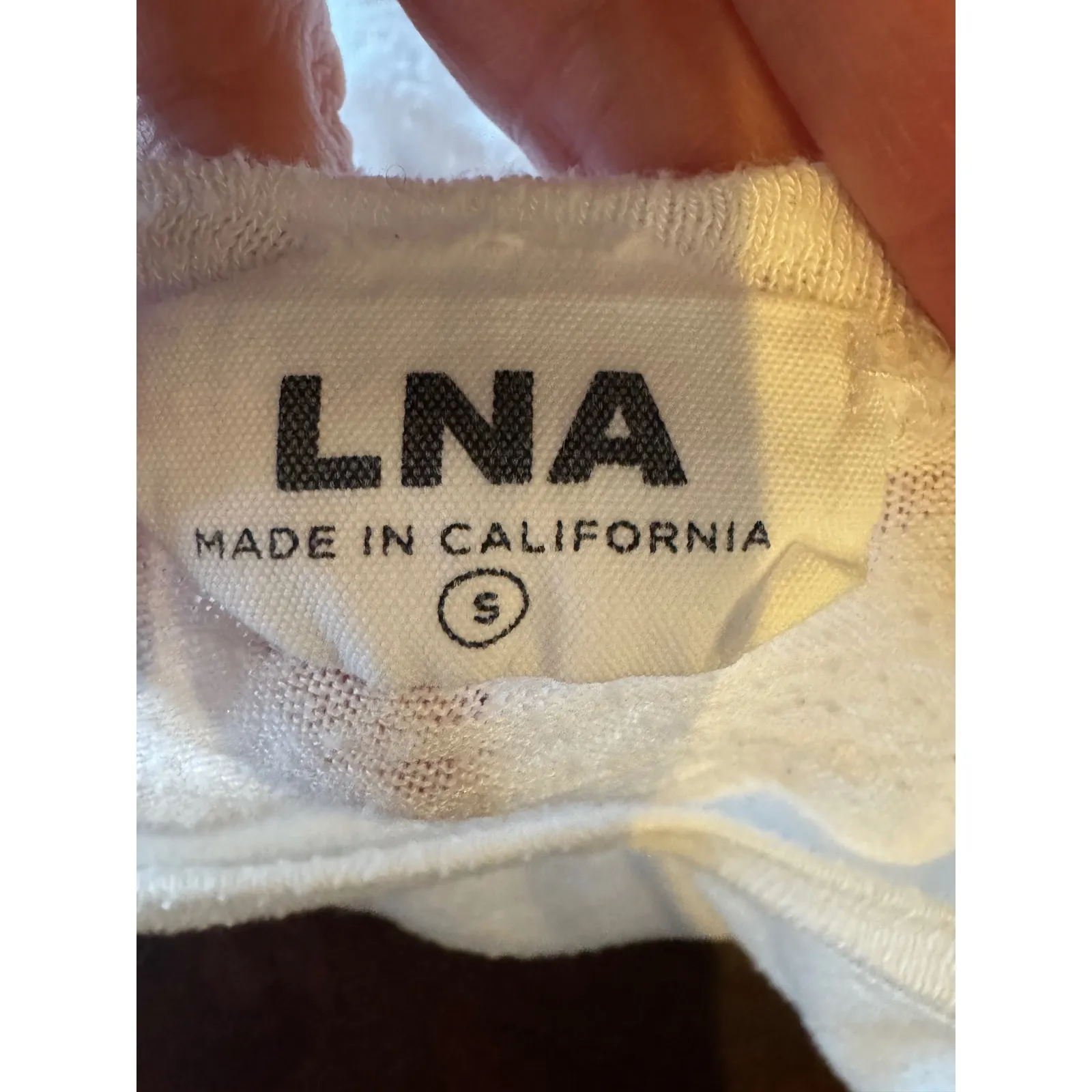 LNA Shirt Women Small White Cropped French‎ Terry Short Sleeve Tee Athleisure - Image 6