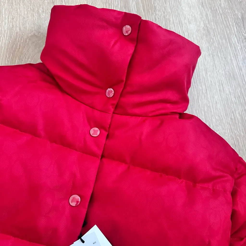 NWT Coach Signature Jacquard Short Down Puffer Jacket – Size XS - Image 15