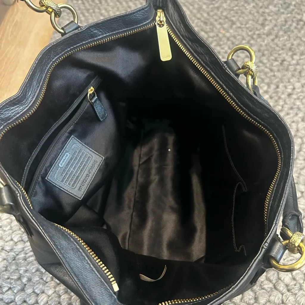 Coach Campbell Black Leather Satchel Bag G1320- F24845 - Image 5