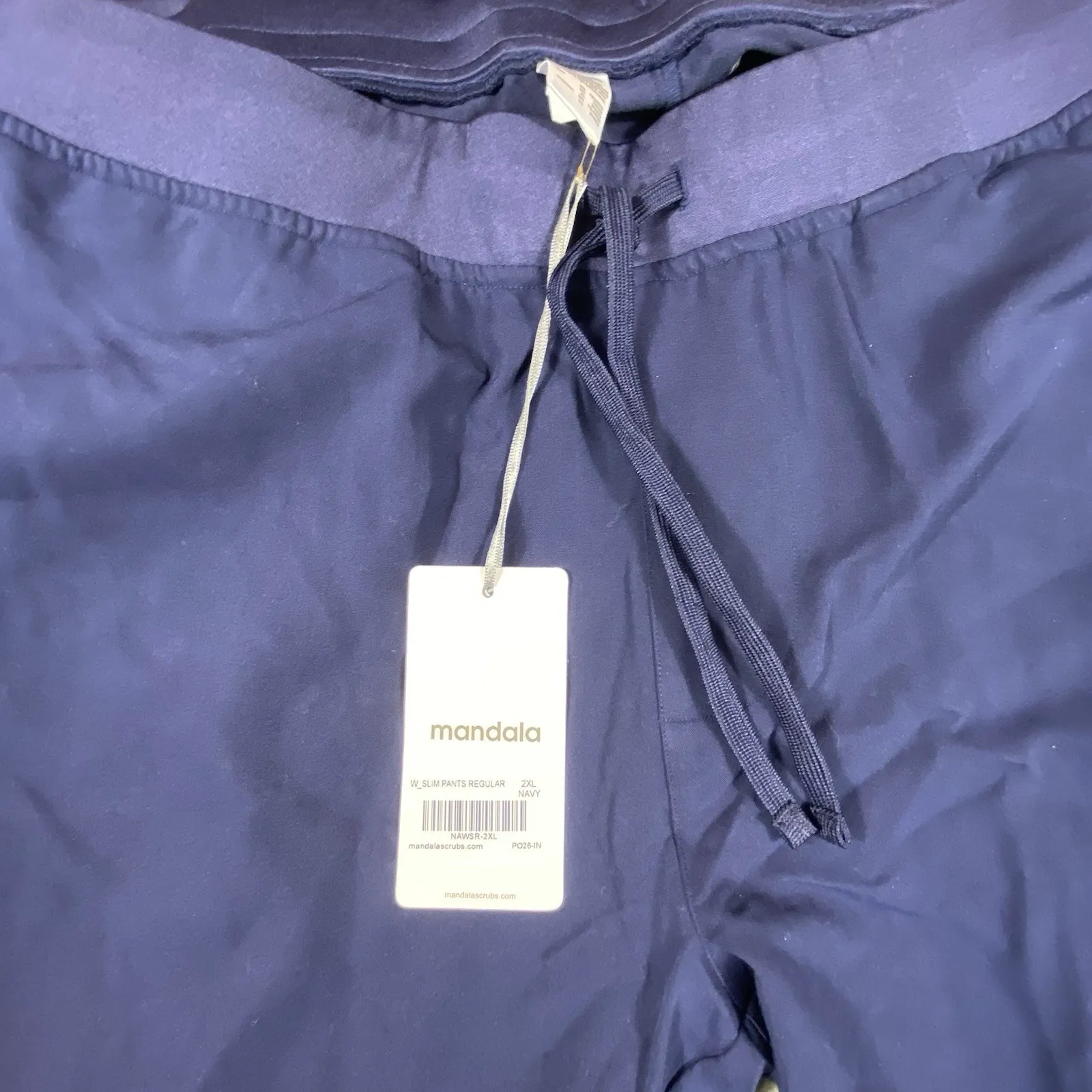 Mandala Womens Size 2XL Scrub Pants Navy Blue High Rise Stretch Pockets NWT - Image 6