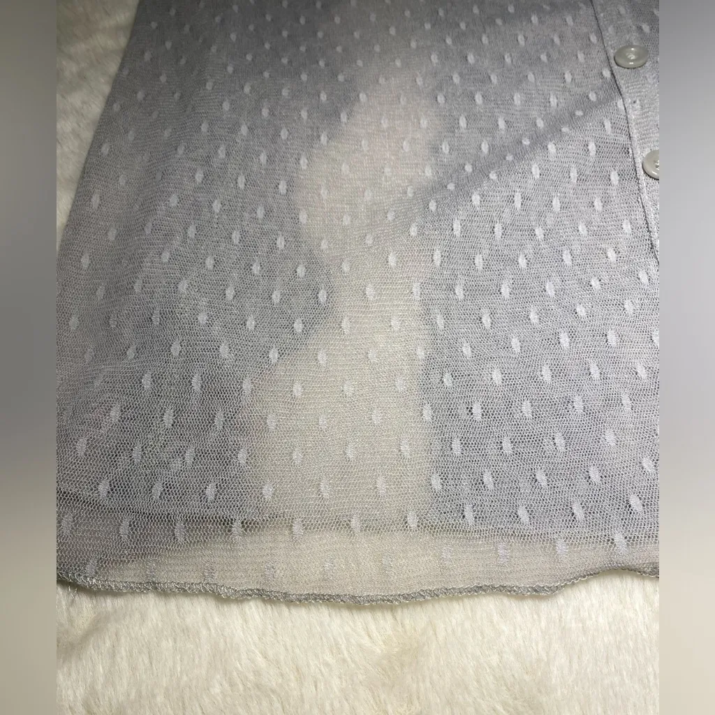 Kimchi Blue Gray Mesh & Floral Lace Top Medium - Image 7