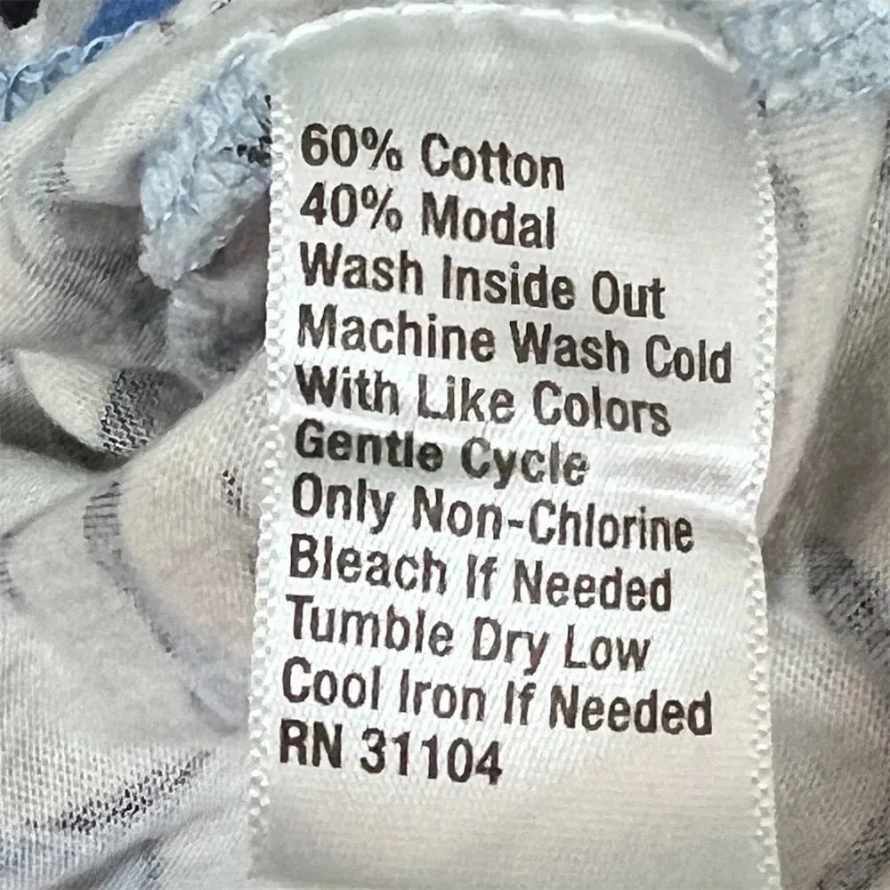 Crown & Ivy Women's XS Blue and White Geometric Tassel Tunic Blouse 3/4 Sleeve - Image 5