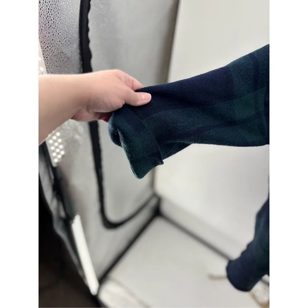 Tahari Women's Blue Green Plaid Long Sleeve round neck pullover sweater Size 1X - Image 5