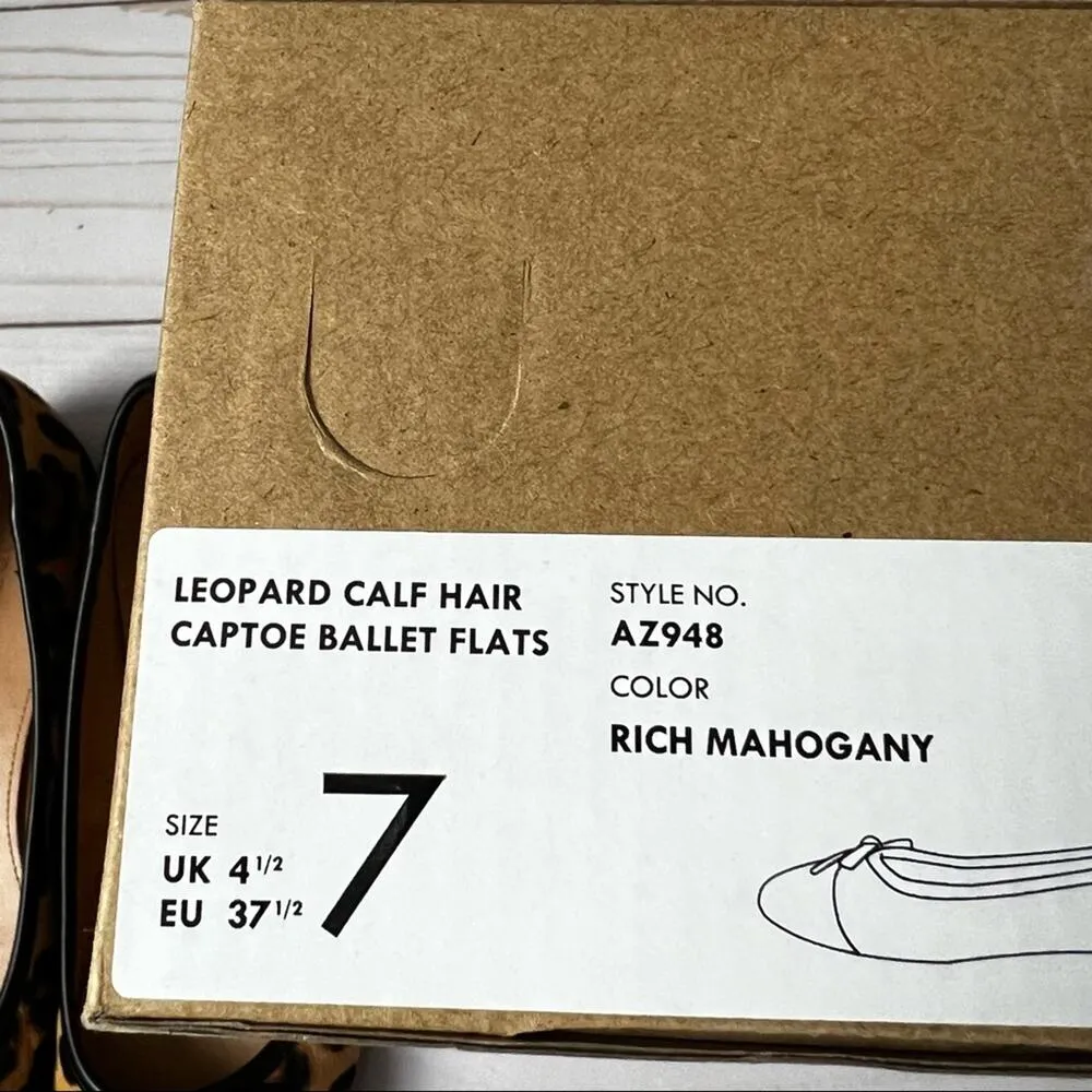 J.Crew Womens Leopard Calf Hair Captoe Ballet Flats Sz 7 - Image 11