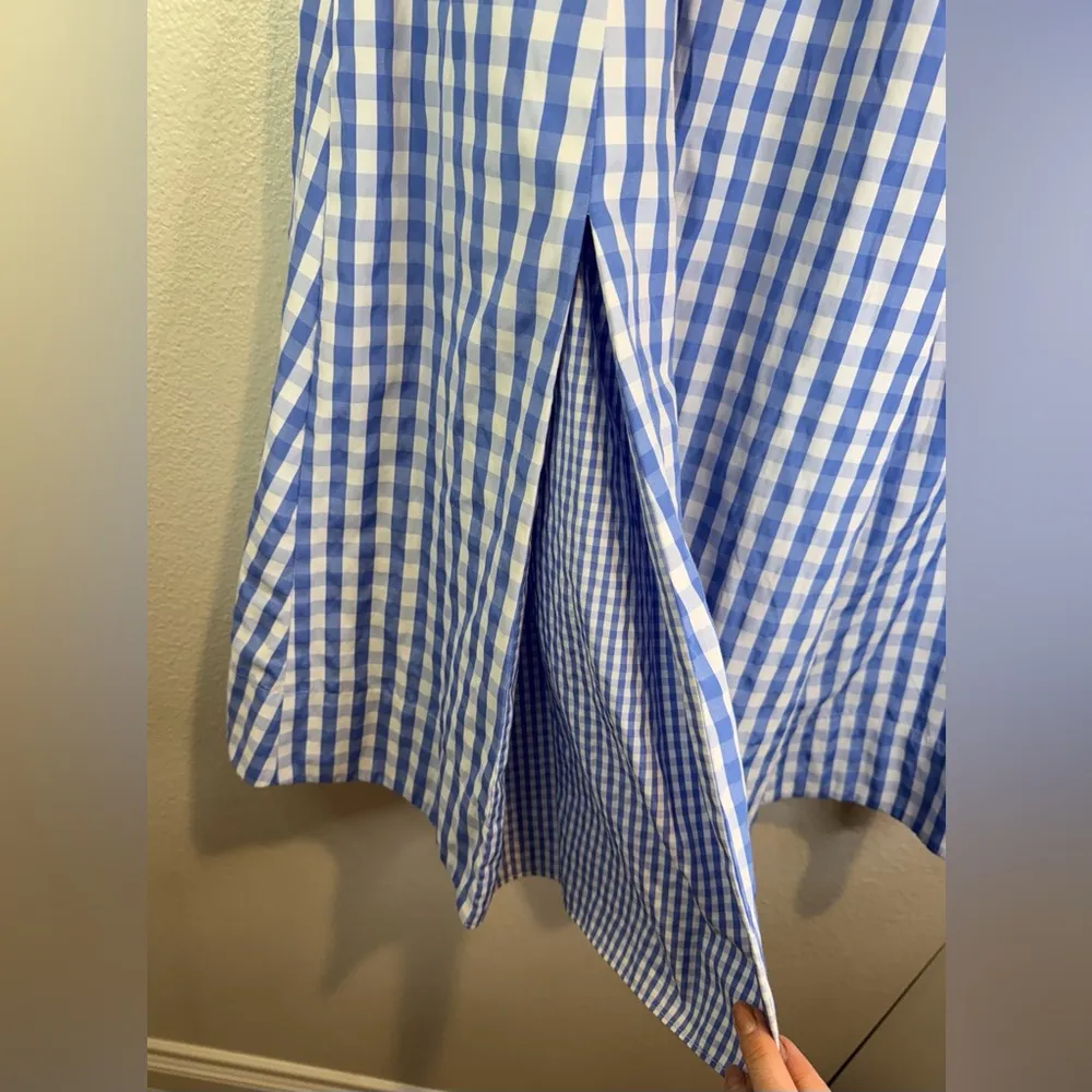 Thakoon Women’s Gingham Wrap Midi Blue Skirt Size 8‎ - Image 9