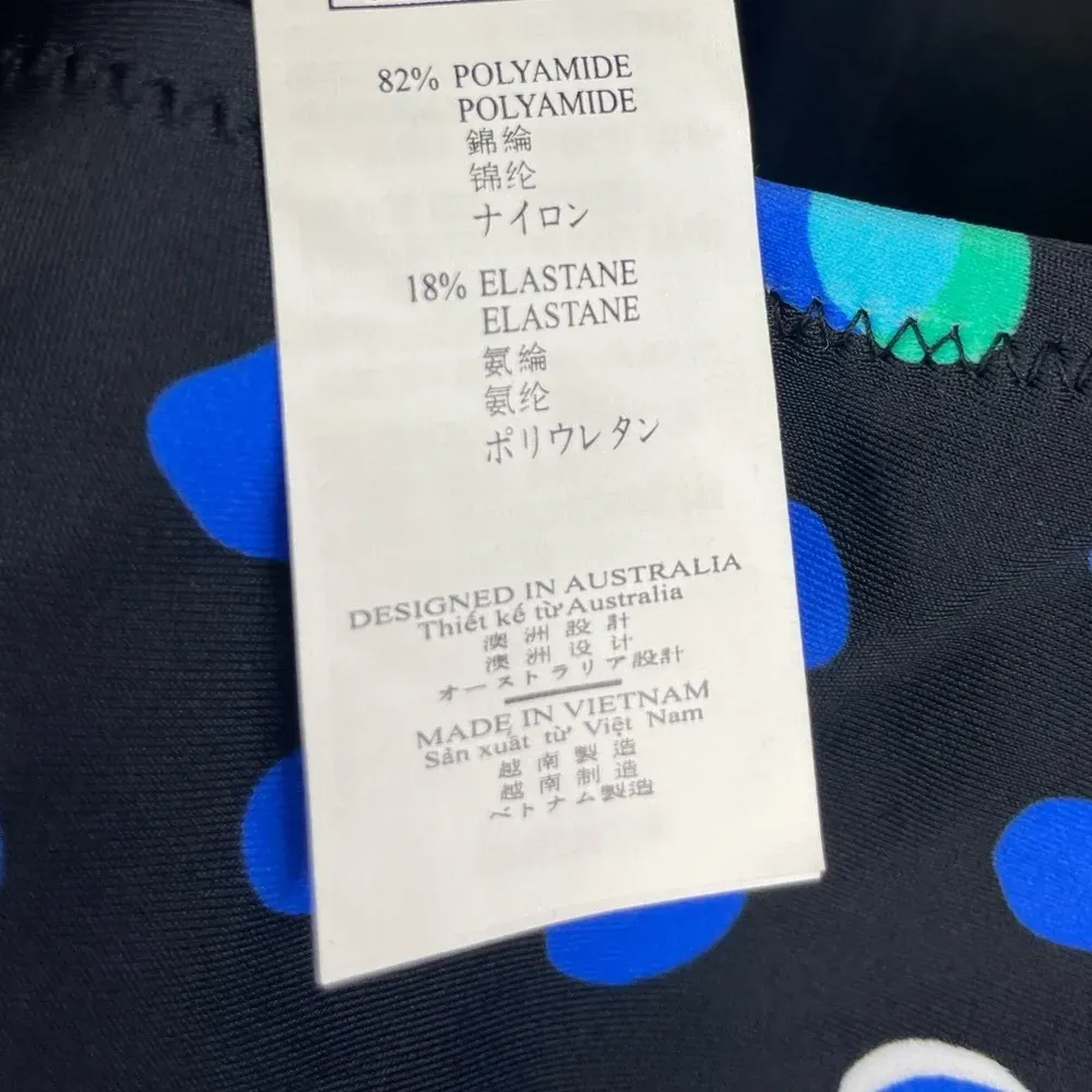 Seekers Australia Black‎ Shaping Blue Green Polka Dot One Piece Bathing Suit Black Size 12 - Image 8