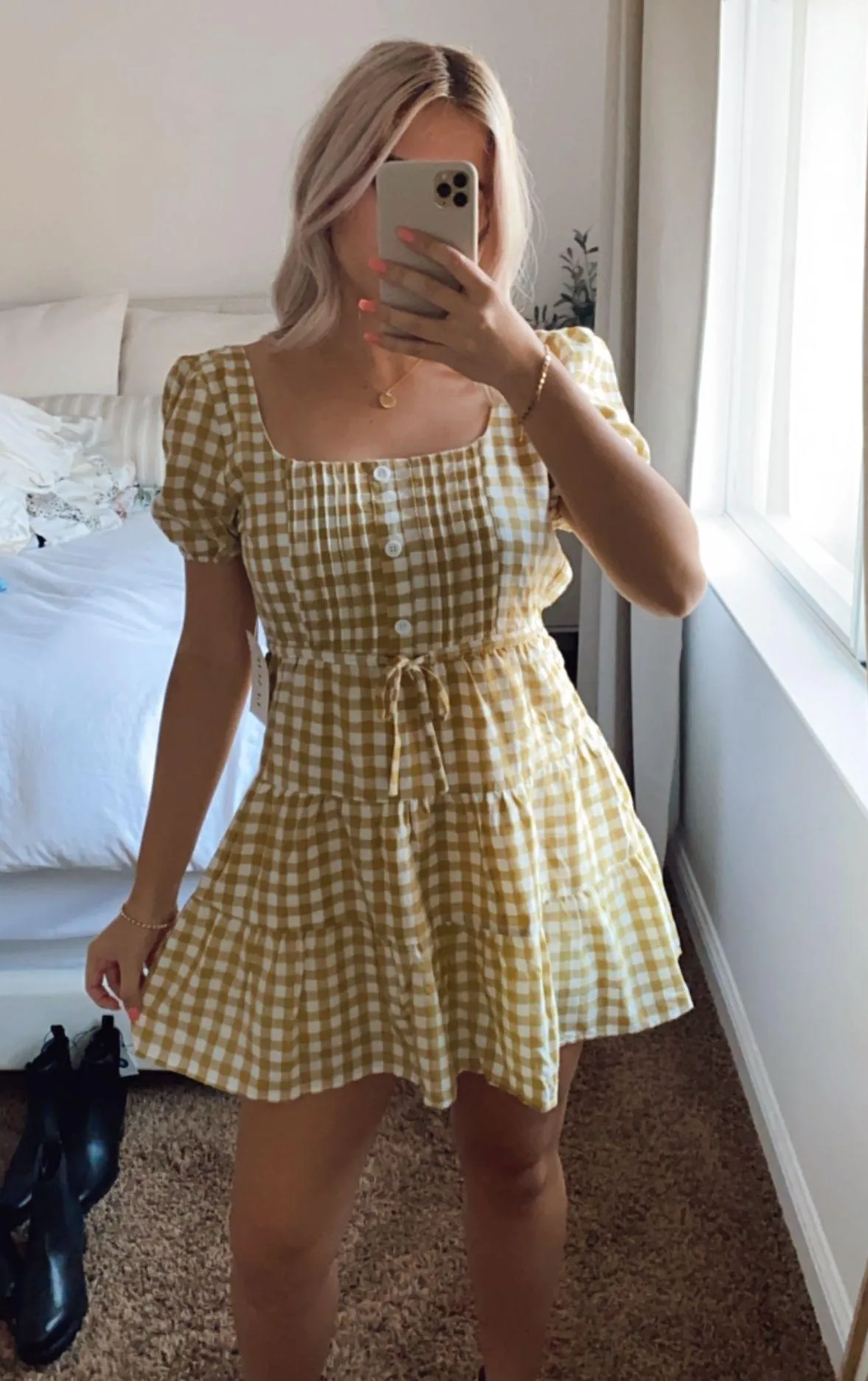 Gingham Mini Dress - Image 4