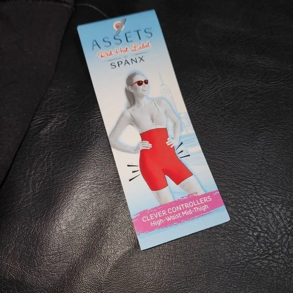 NWT Assets By Spanx Womens Black High Waist Mid Thigh Clever‎ Controllers Medium - Image 3