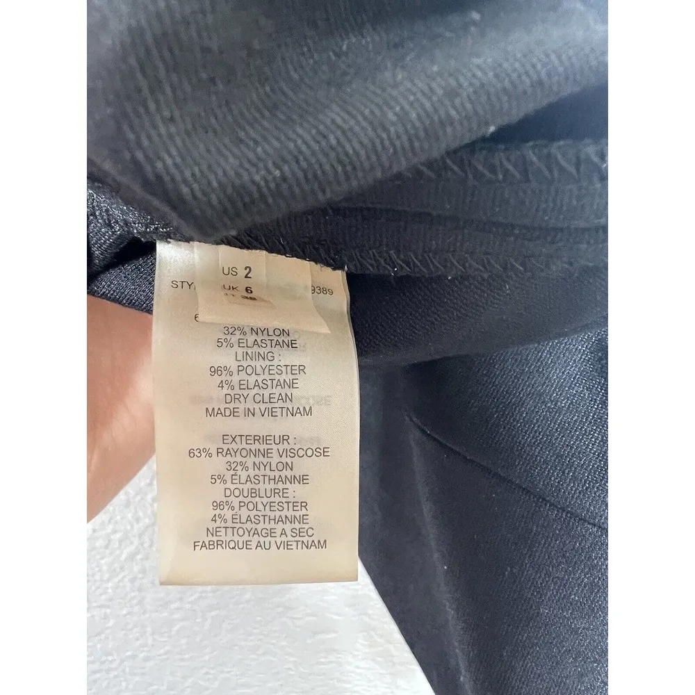 Eile Tahari Womens Peplum Sheath Dress Size 2 Black Ponte Knit Sleeveless - Image 4