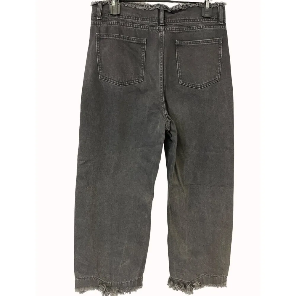 Zara Women's Black Jeans/Wide Leg/Button Fly Sz 8 SKU 4220 - Image 3