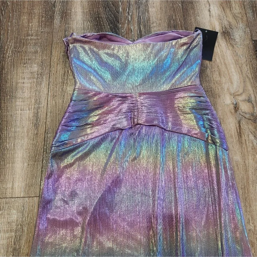 Retrofete Soleil Dress in Lilac Aurora Size Small Strapless NWT Cutout Maxi - Image 9
