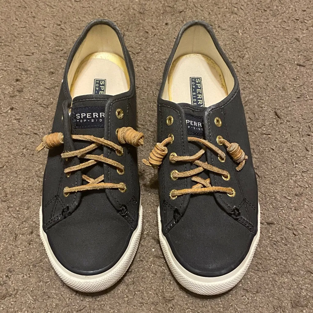 Womens Sperry Top-Sider Seacoast Comfort Canvas Flats Gray‎ White Size 6 - Image 2