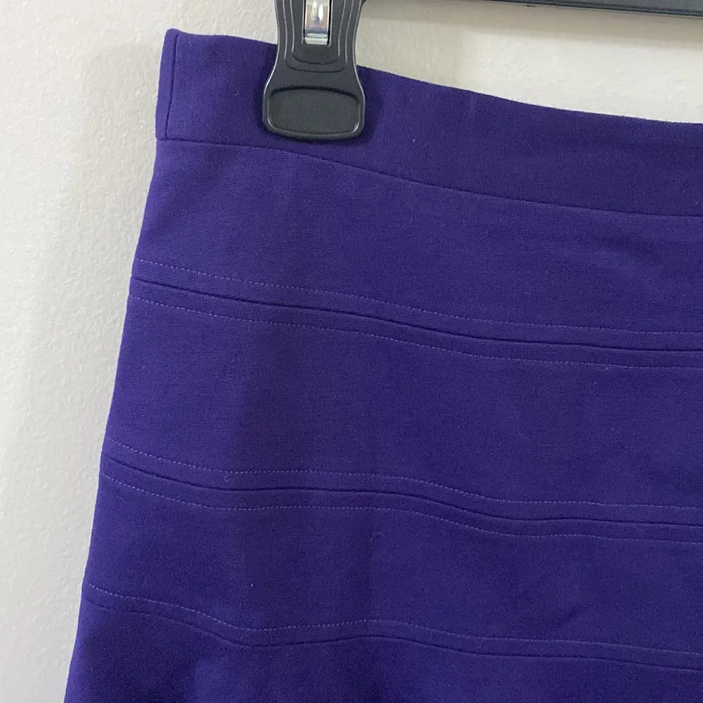Dennis Merotto purple Ponte knit skater midi skirt made in Canada size 8 - Image 3