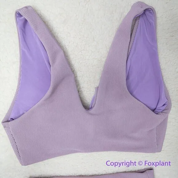 New! Set! Beach Riot Free People Rib Dallas Emma bikini‎ bottom lavender, size S - Image 10