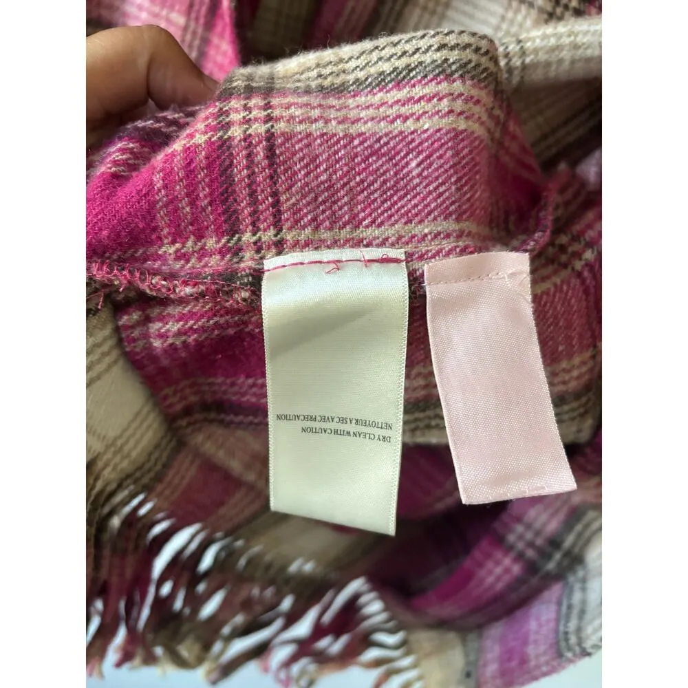 Blank NYC Plaid Shirt Jacket with Fringe - Image 5