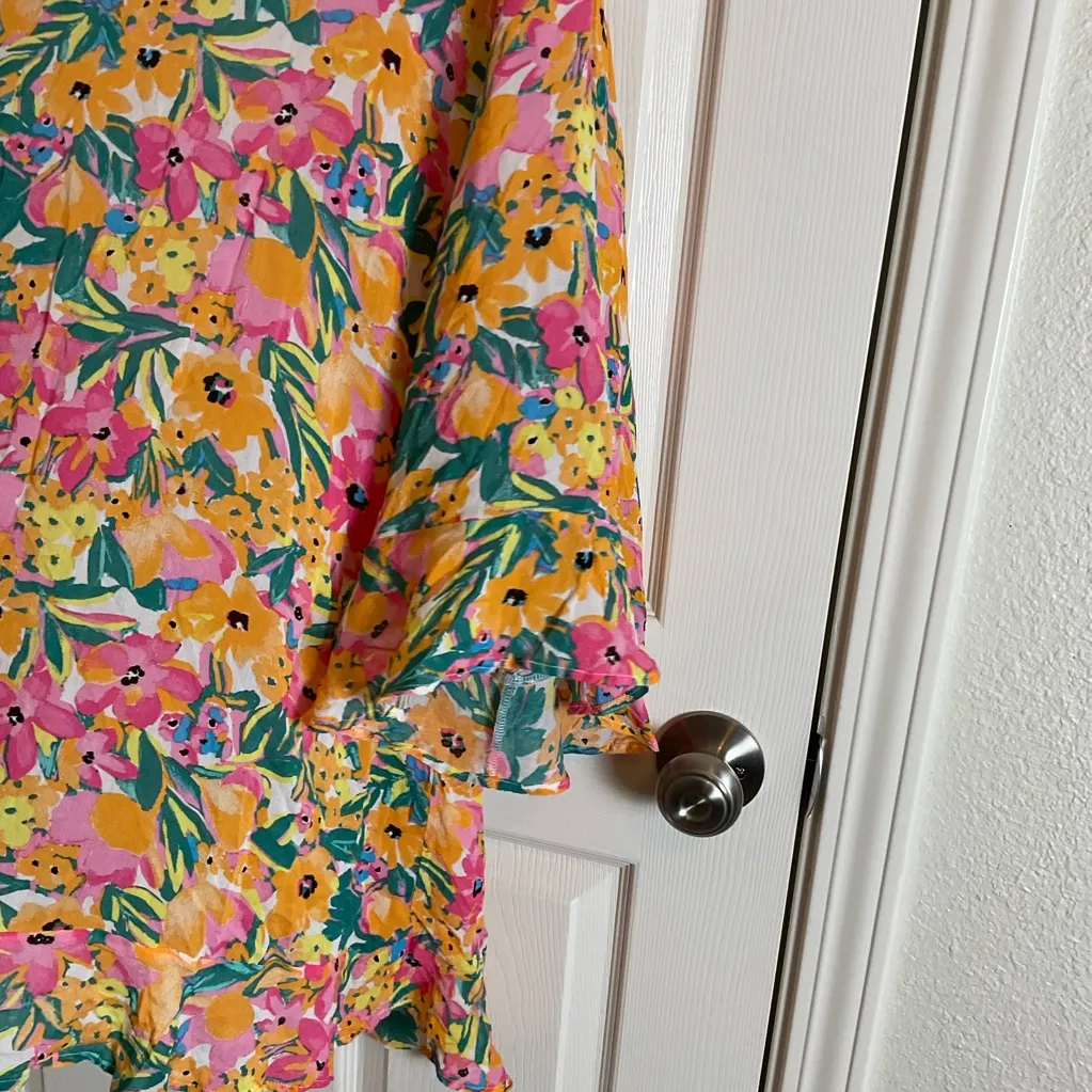 Anne Cole Floral V-Neck Tunic Cover up size X-Large/xxl - Image 6