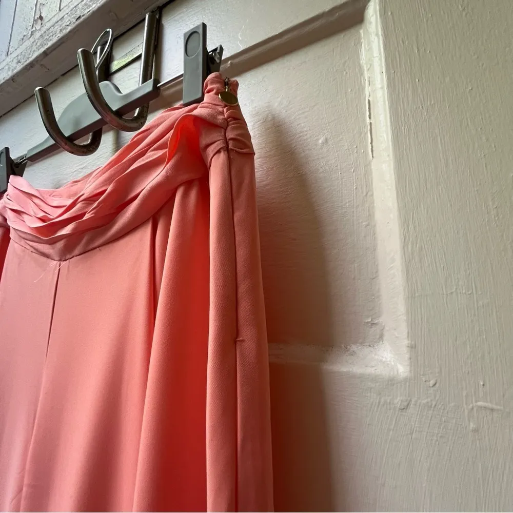 Mango wide leg palazzo pants 6 orange Sorbet office preppy casual dressy new - Image 8