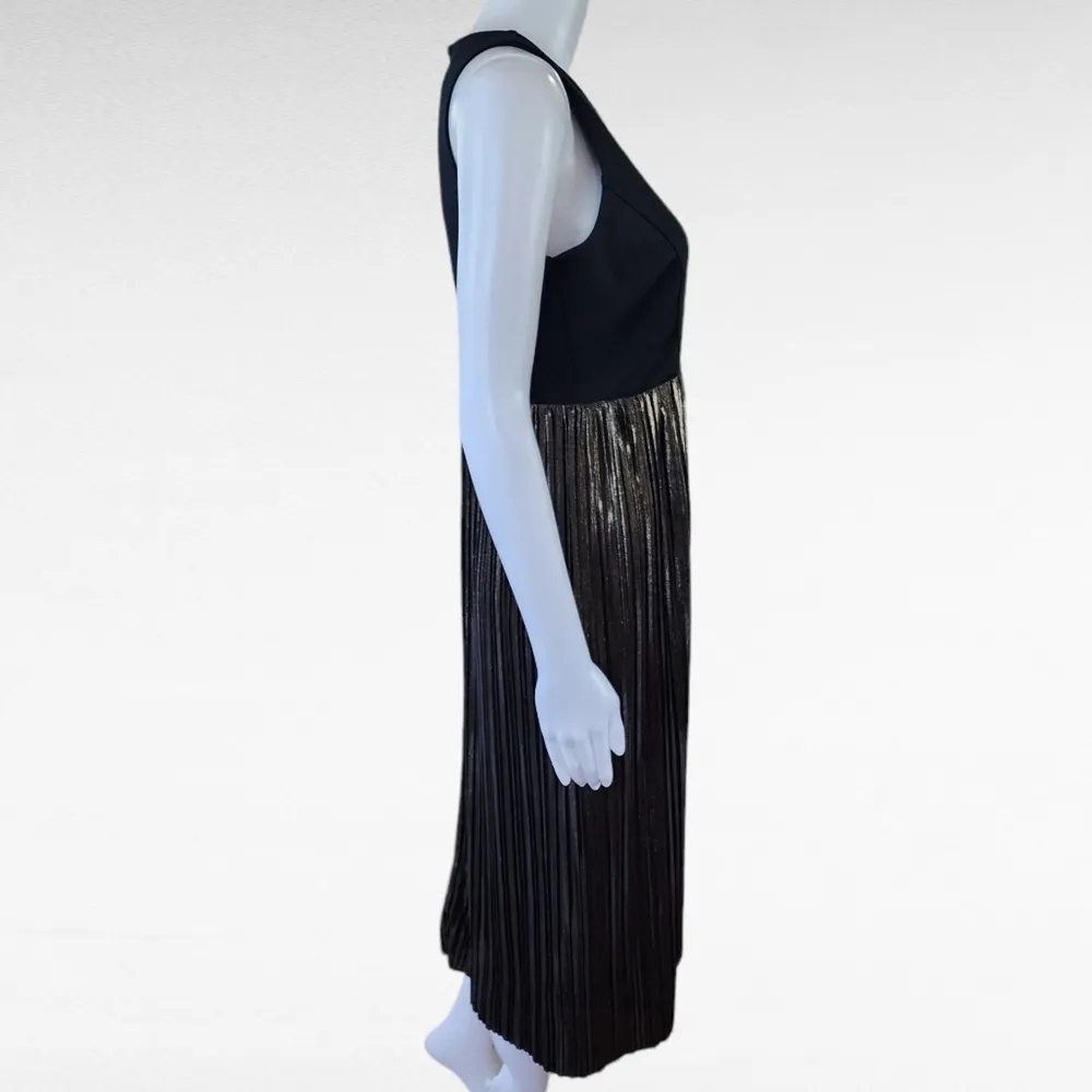 Gap Black & Gold Sleeveless Knit Pleated Skirt Dress Size 4p - Image 5