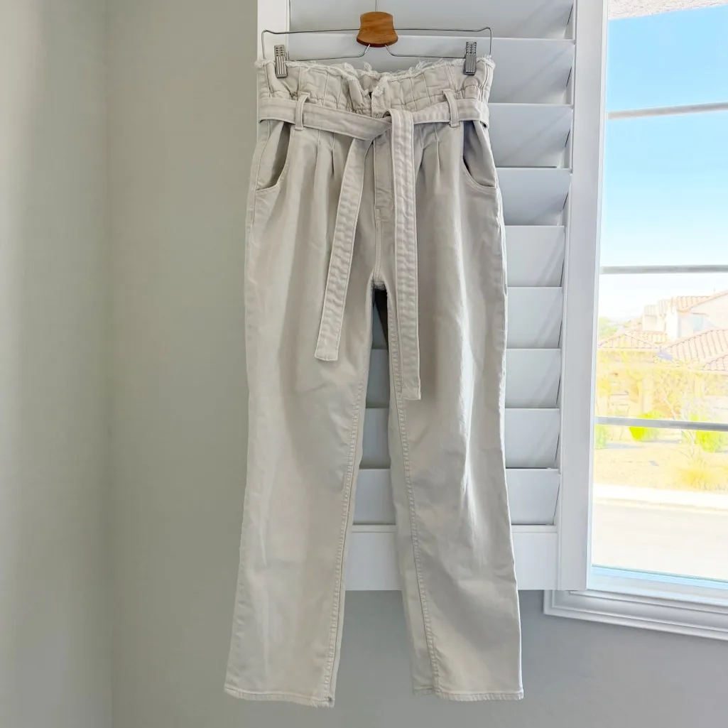 Hudson Jeans Remi Paperbag-Waist Ankle Pants in Brazilian Sand Size 28 - Image 7