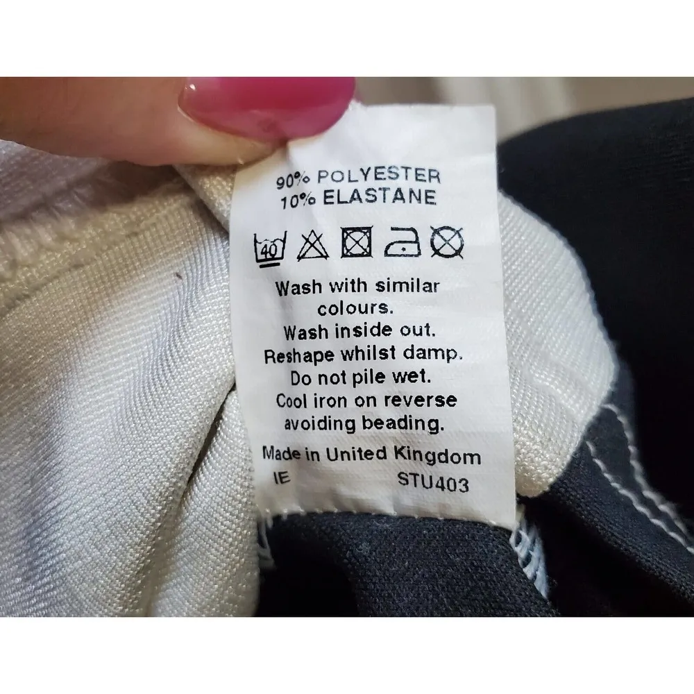 River Island Women White Black Embroidered Long Sleeve Knee Length Dress Size 6 - Image 9