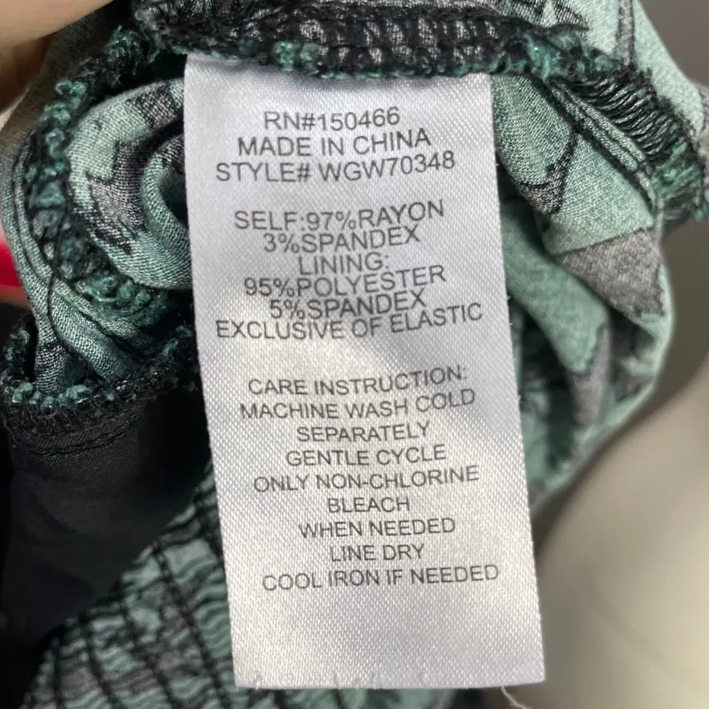 41 Hawthorn Dress Floral Sleeveless Shirred Smocked Back Pockets‎ Size Large Green - Image 8