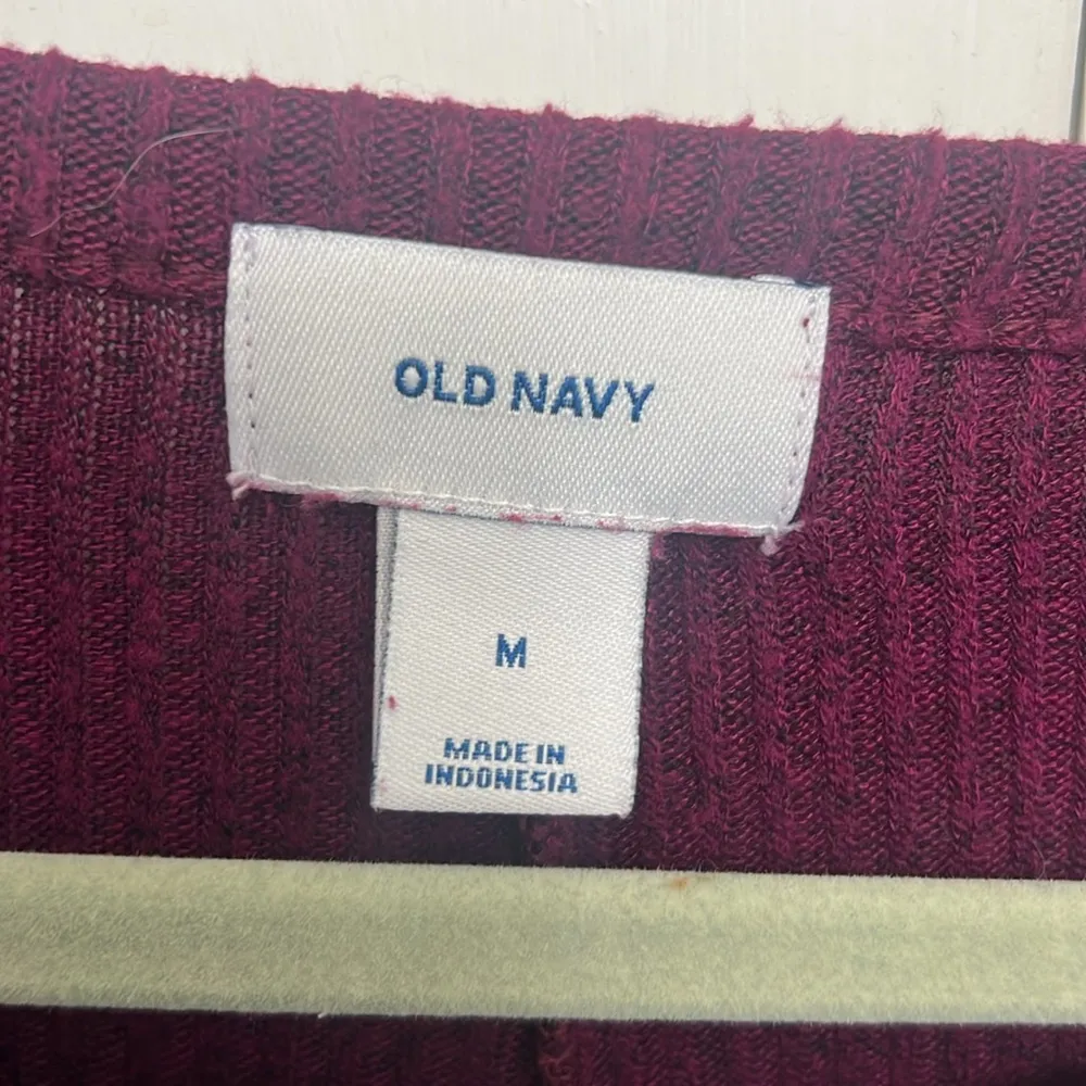 Old Navy plush ribbed tee winter wine, medium - Image 3