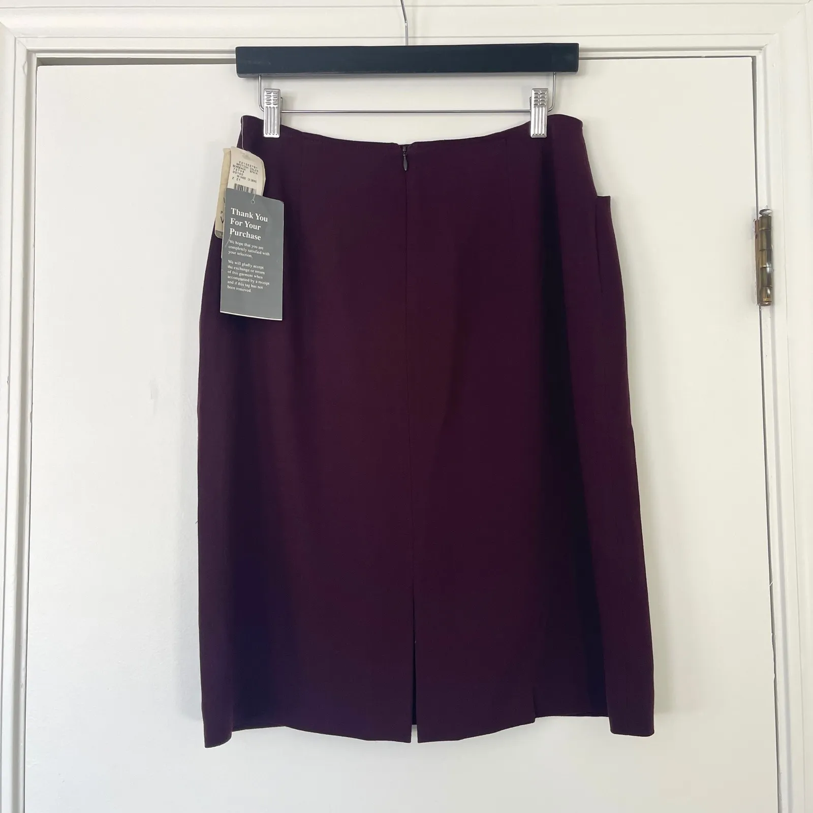 NWT Vintage Jones New York 100% Wool Pencil Skirt‎ Women's Size 10 Brown Purple - Image 6