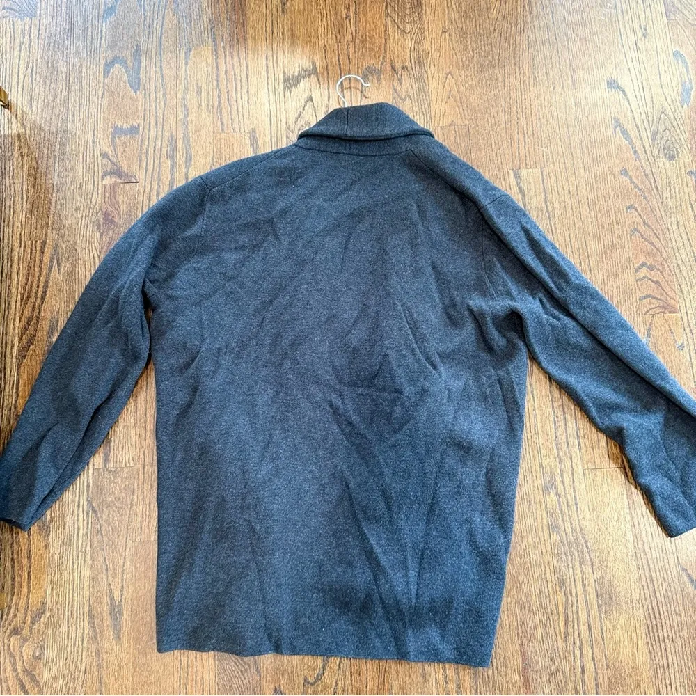 J Crew Camille Sweater-blazer Shawl Collar Cardigan  Size Large Dark Gray  1611 - Image 6