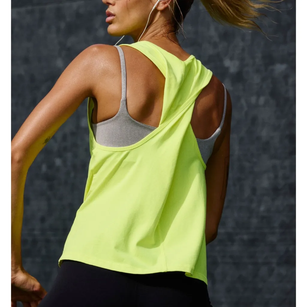 FP Movement by Free People Hot Shot Twist Tank in Highlighter Yellow Sz M NWT - Image 2